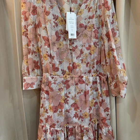 Veronica Beard Floral Pink and Yellow Dress NWT size 8 - Picture 2 of 7